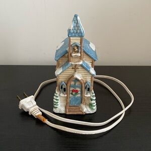 Vintage Ceramic Lighted Church Holiday Decor